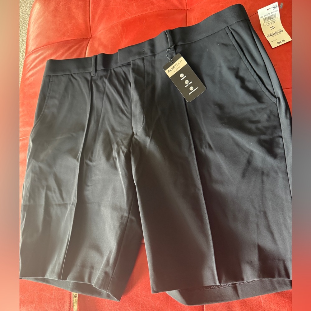 Alfani nylon blend suit shorts black size 38